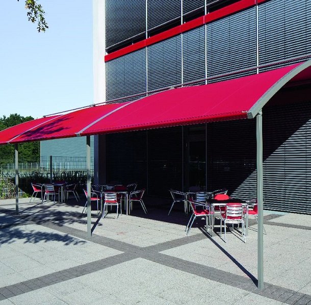 Warema pergola zonwering, gebogen, 2