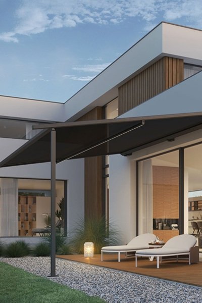 Pergola zonwering, textiele overkapping buitenzonwering Pergola zonwering, textiele overkapping